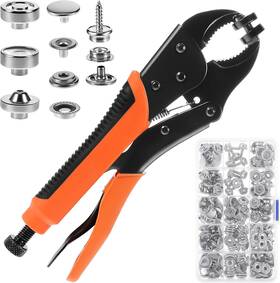 Am553930 Lemecima 1 Heavy Duty Snap Fastener Tool Kit - Adjustable Setter With Black