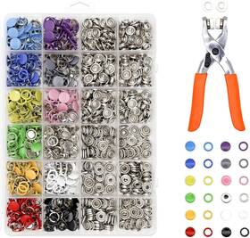 Lesnala 712297597803 240 Sets 9.5mm Metal Snaps Buttons With Fastener Multiple Colors