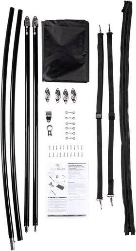 Lewmar 848150002334 Sureshade Bimini Extension For Power - 7ftblack Hardware With Black Canvas