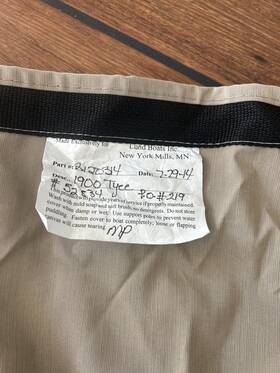 2120314 Lund Travel Cover 1900 Tyee Manufactured 2014-2015. /new/unused Part#2120314
