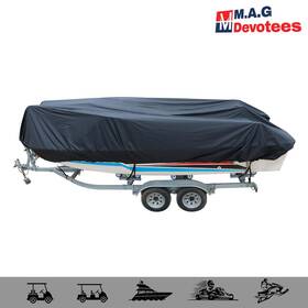 Mag83127es M.a.g-devotees High Quality 210d Boat Cover V-hull Runabout 17-19ft Black Waterproof