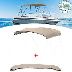 Mpdy2107 Mapp 3 Bow 72ftft Bimini Boat Top Canopy Sun Shade With Boot Canvas Tan No Frame