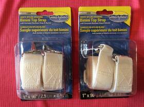 7-0030 Marpac White Nylon Webbing Bimini Top Strap 1 Inch X96 2 Packs Of 4 Total