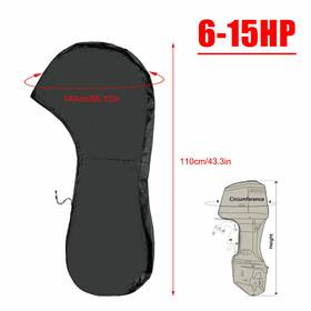 Dbi1415779 Matcc 6 To 15 Hp Boat Outboard Motor Engine Cover Black Universal Trailerable 420d