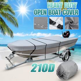 Gkf6953162 Matcc 4.1-4.3m 210d Heavy Duty Open Boat Cover For Styled Boat-trailerable Gray