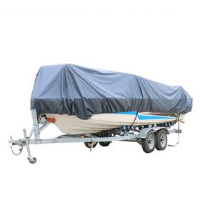 799026 Menbager Unused Boat Cover Waterproof Grey Trailerable Fishing Ski Bass Vhull