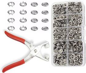 H2-wzk-sliver Minestylish 100 Sets Metal Snaps Buttons With Sliver-hollow Prong Ring