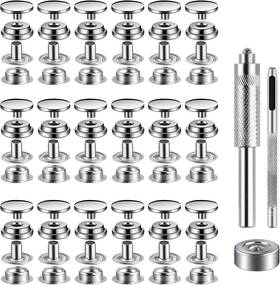 Moocci 791974308079 72 Pcs 15mm Snap Fastener Kit Tool Button Snaps For Leather Silver