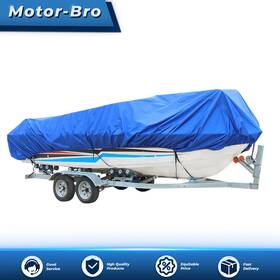 Mb28308 Motor-bro Dark Blue Boat Cover Waterproof Trailerable Fabric 210d V-hull 17-19 Ft