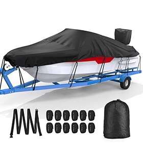 Mrrihand 708858648169 Trailerable Boat Cover Waterproof With Motor Heavy Duty Uv Resistant Marin