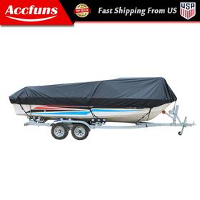 Afu20152f Munirater 17-19ft Boat Cover Trailerable Fishing Ski Bass V-hull Runabouts 210d Black
