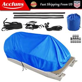 Afu5368f Munirater 21-24ft Waterproof Pontoon Boat Cover Trailerable Heavy Duty Fabric Blue