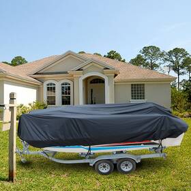 Aud40272d Munirater Boat Cover Fishing V-hull Runabout Trailerable Black Waterproof 11-13ft New