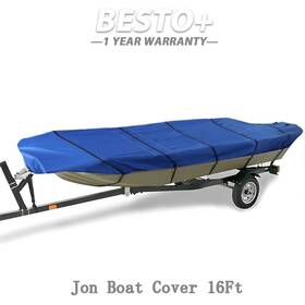 Btp179075p Munirater 16ft Boat Cover - Waterproof Heavy Duty Towing Jon Blue 600d Usa