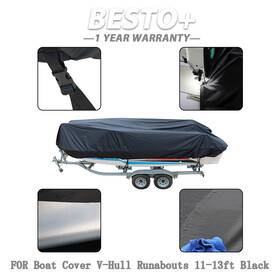 Btp72993p Munirater Usa Boat Cover V-hull Runabouts Black Yacht 420d 11-13ft Waterproof