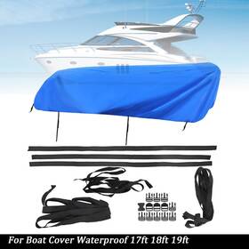 Rdb18198t Munirater Dark Blue 17-19 Ft Waterproof Trailerable V-hull Boat Cover Heavy Duty Fabric