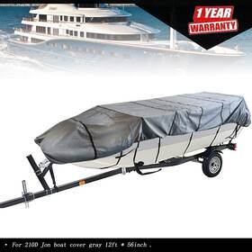 Tur462484i Munirater New Jon Boat Cover 12ft 56inch Water Proof Trailerable For Grey 210d