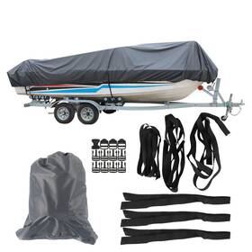 Gs992496fe Muparkt Us Boat Cover 3 Layers Heavy Duty Fabric With Cotton Lining Waterproof 90 Inch 14-16ft