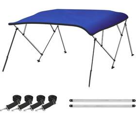 546531 Naviskin Bimini Top 3 Bow Boat Cover 79 Inch -84 Wide 6ft Long With Rear Poles Blue