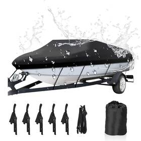 Neverland 737590190421 Trailerable Boat Cover Waterproof Heavy Duty Marine Grade Polyester Canvas Fits