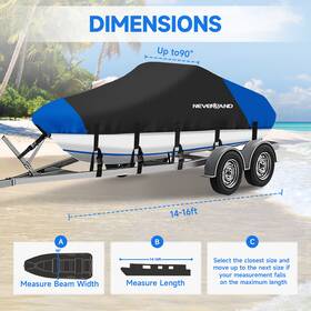 A300-35-eb01 Neverland Trailerable Boat Cover Uv Waterproof Heavy Duty V-hull Runabout Pontoon