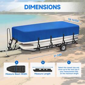 A300-7-8-2124 Neverland 17ft-20ft 21ft-24ft Pontoon Boat Cover Heavy Duty Waterproof Trailerable Anti-uv