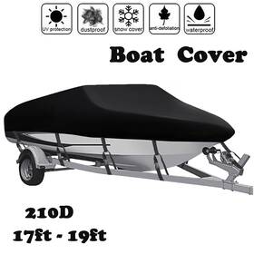 A300-8-1719 Neverland Heavy Duty 210d Waterproof Boat Cover 17 - 19ft Trailerable V-hull Runabout