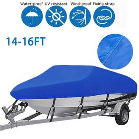 Cova30071416 Neverland 210d Trailerable Boat Cover 14-16ft Waterproof Heavy Duty V-hull Runabout