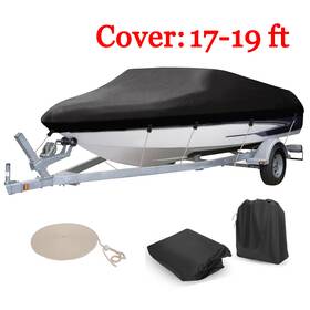Neva30061719 Neverland Heavy Duty 420d Waterproof Boat Cover 17-19ft Trailerable V-hull Runabout