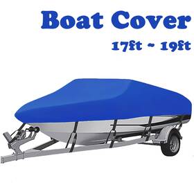 Nova30071719 Neverland 210d Heavy Duty Boat Cover 17-19ft Waterproof Trailerable Fit V-hull