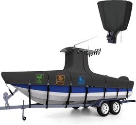 B0fgjmh84c Nukugula 100% Waterproof T-top Boat Cover 1200d Heavy-duty 22 Inch -24 Center Console And Motor