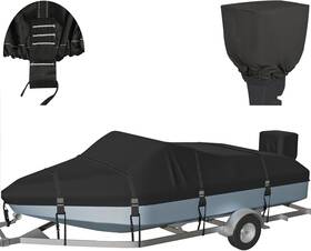 V011b-8-2 Nukugula Upgraded Fully 900d Solution-dyed 100% Waterproof Boat Cover 20-22ft