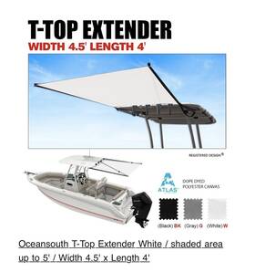 Oceansouth 049-1w T-top Extender White / Shaded Area Up To 5ft Width 4.5ft X Length 4ft