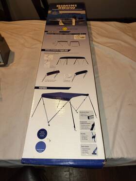 060-1b Oceansouth 2 Bow Bimini Top Foldable Blue 43 Inch -51 Mounting Width New In Box Sealed