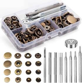 Ofone 646690195086 Snaps Fasteners Kit For Leather 40 Sets Snap Button Fixing Tool