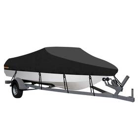 Dmu64-004 Outdoorlines Waterproof Boat Covers 17-19 Ft Long Black- Heavy Duty Uv Resist