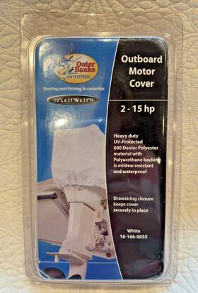 16-166-0055 Outer Banks Outfitters New Inch Outboard Motor Cover Fits 2-15 Hp Uv/mildew Resist
