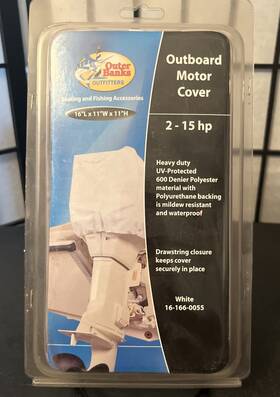 16-166-0238 Outer Banks Outfitters Outboard Motor Cover 15-45 Hp Heavy Duty White New
