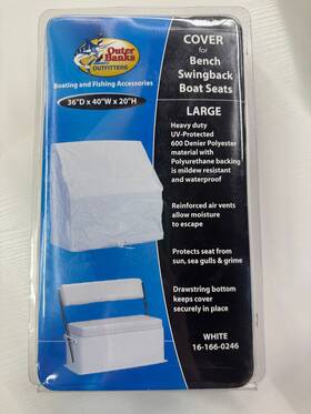 16-166-0246 Outer Banks Outfitters Cover For Bench Swingback Boat Seats Large / White