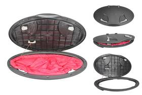 P12564bk Pactrade Marine Rfb Boat Fishing 20ftft Black Hatch Deck Plate Cover With Storage Bag