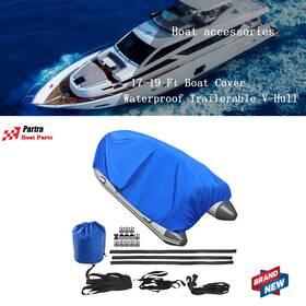 Pt9436a Partra 17-19ft Waterproof Trailerable Jon Boat Cover Heavy Duty Fabric Storage Bag New