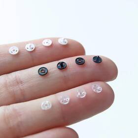 Pc-75-06nk Peachcor 4mm/0.16 Inch Super Tiny Plastic Snap Closures Mini Doll Buttons Clear