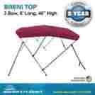 Pn-056 4 Seasons Brand New Deluxe 46 High Bimini Top Boat Cover 3 Bow 6 L X 67 72 W Burgundy 0638267877778