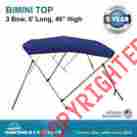 Pn-057-1 4 Seasons Brand New Seaons 46 High Bimini Top Boat Cover 3 Bow 6 L X 73 78 W Navy Blue 0638267879482