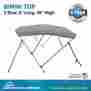 Pn-058 4 Seasons Brand Gray Bimini Top 3 Bow Boat Coverwaterproof 73 78 Rear Poles Frame 0638267879611