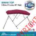 Pn-060 4 Seasons Brand New Deluxe 46 High Bimini Top Boat Cover 3 Bow 6 L X 73 78 W Burgundy 0638267877815