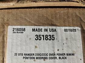 351835 Ranger 2022 220c/223c Pontoon Tritoon Mooring Boat Cover Black New #351835