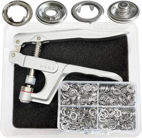 Reri 647379979560 Metal Snaps With Fastener Pliers Press Tool Kit Setup Jersey Buttons Black