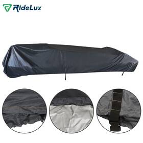 R1760550 Ridelux Waterproof Gray Pontoon Boat Cover Trailerable Uv Rain Dust Resistant 21-24 Ft