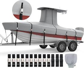 B0dd75gmqh Rvmasking T-top Boat Cover With Motor Heavy Duty Waterproof 22-24ft Long 116 Inch 1579